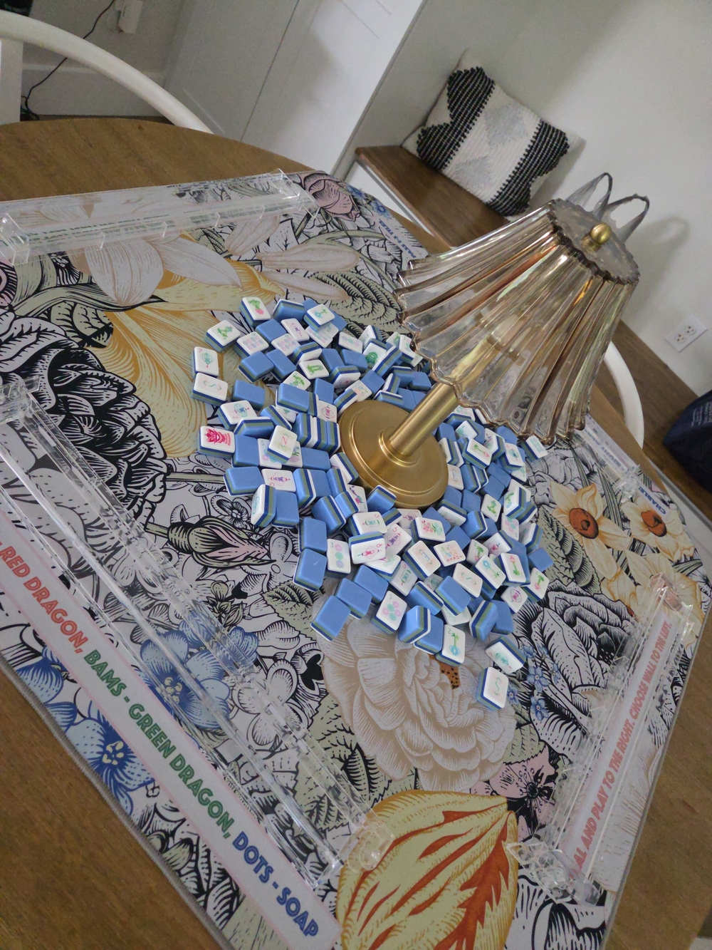 Bespoke Vintage Floral Mahjong Mat